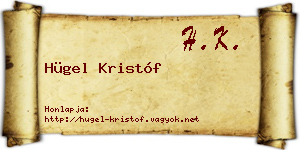 Hügel Kristóf névjegykártya